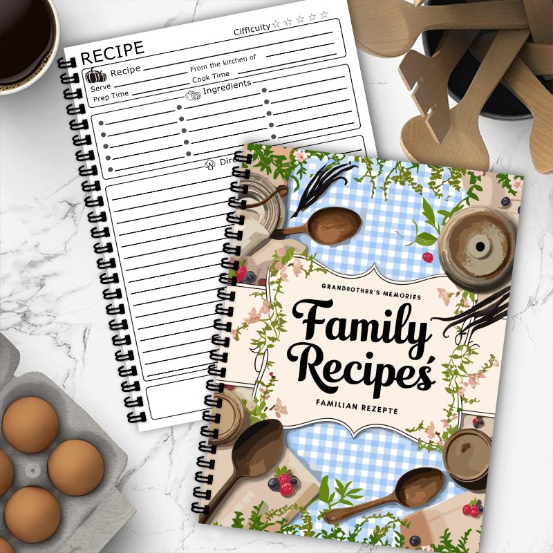 A5 Recipe Book, Blue Grid, Vin - Home Cooking Cookbook review and price